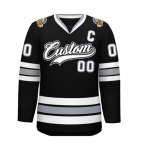 Custom Hockey Jersey – Personalized Blank Ice Hockey Shirt (Black)