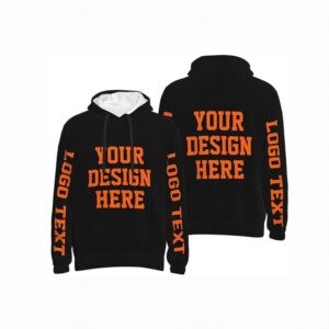 Hoodie with front & Sleeve printing Black